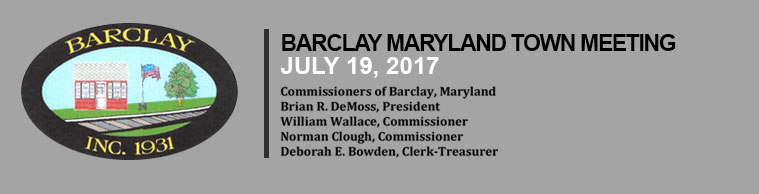 Barclay Maryland July 2017 Town Meeting Header Image