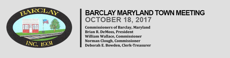 Barclay Maryland October town Meeting