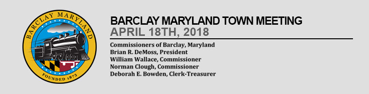Barclay Town Meeting – April 18th 2018