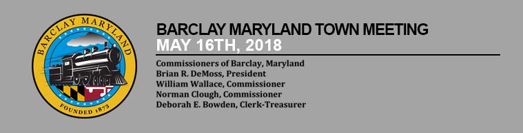 Barclay Town Meeting – May 16th 2018