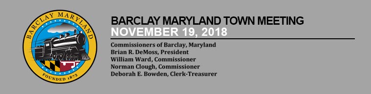 Barclay Town Meeting – November 19th 2018
