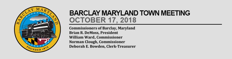 Barclay Town Meeting – October 17th 2018